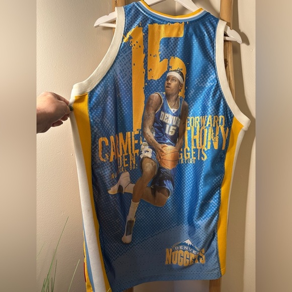 Carmelo Anthony DENVER NUGGETS SEWN STITCHED VINTAGE Jersey Large RARE . - Picture 3 of 4